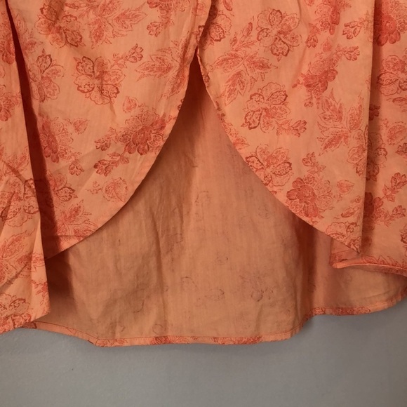 NWT ANA Shirt SZ XL Sleeveless Scoop Neck Cut Out In Back Orange Floral - Picture 8 of 10